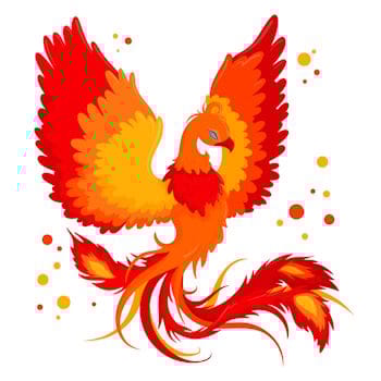 A phoenix rising from the ashes